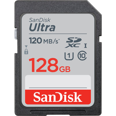 Carte mémoire SanDisk Ultra SDHC UHS-I / Classe 10 128 Go 120 Mo/s SDSDUN4-128G-GN6IN