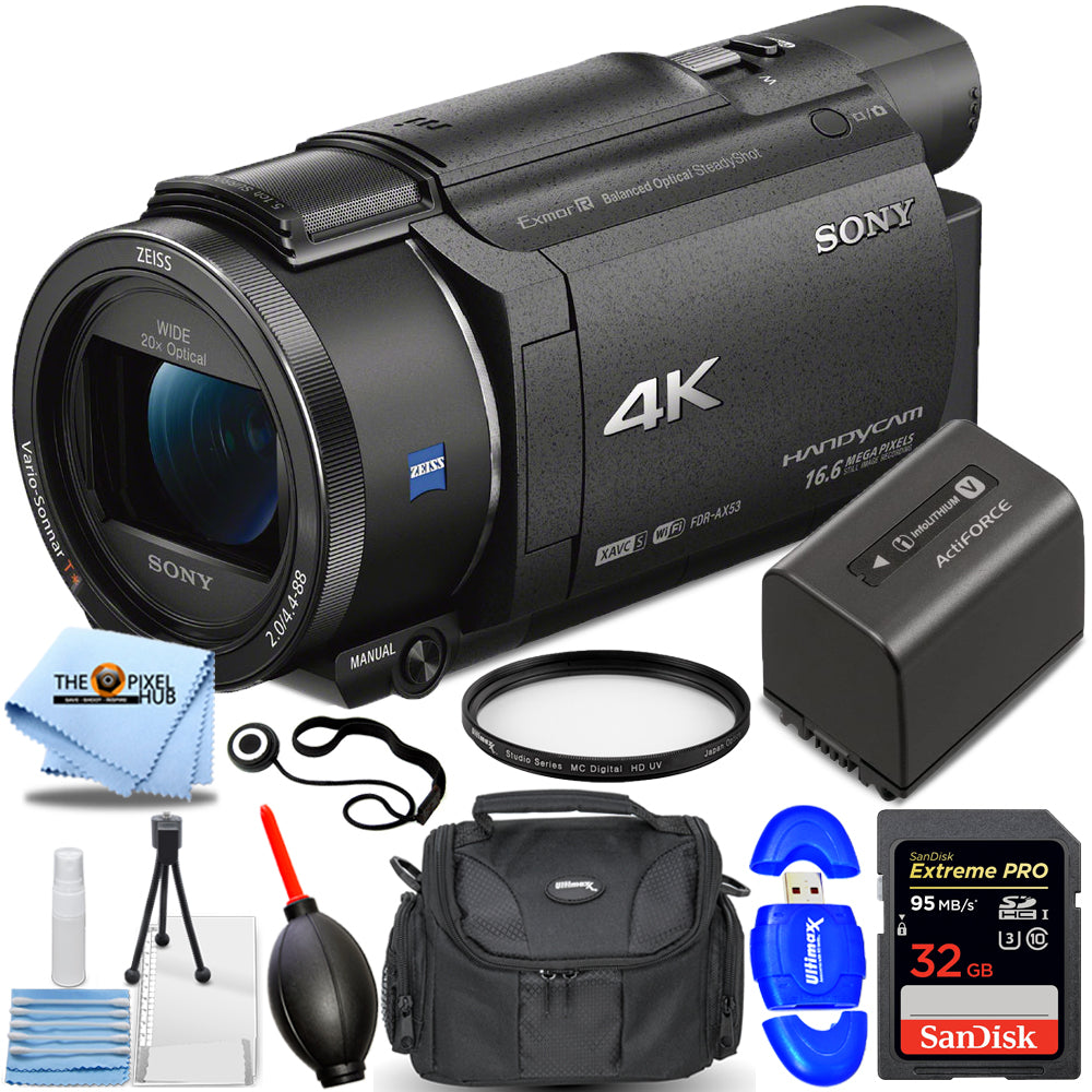 Sony FDR-AX53 Caméscope Handycam 4K Ultra HD (Noir) - Ensemble d'accessoires 10PC