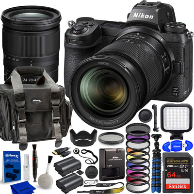 Nikon Z 6II Mirrorless Digital Camera with Z 24-70mm S Lens - 14PC Accessory Kit