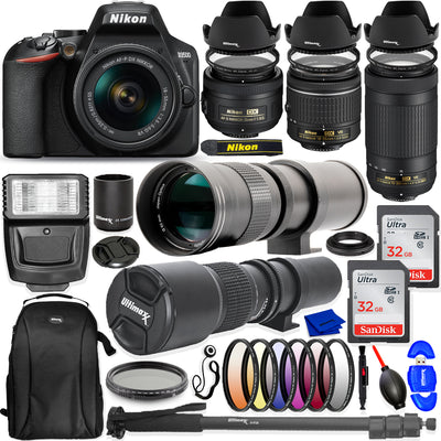 Nikon D3500 DSLR with 18-55mm + 70-300mm + 420-800mm + 500mm Lenses Bundle