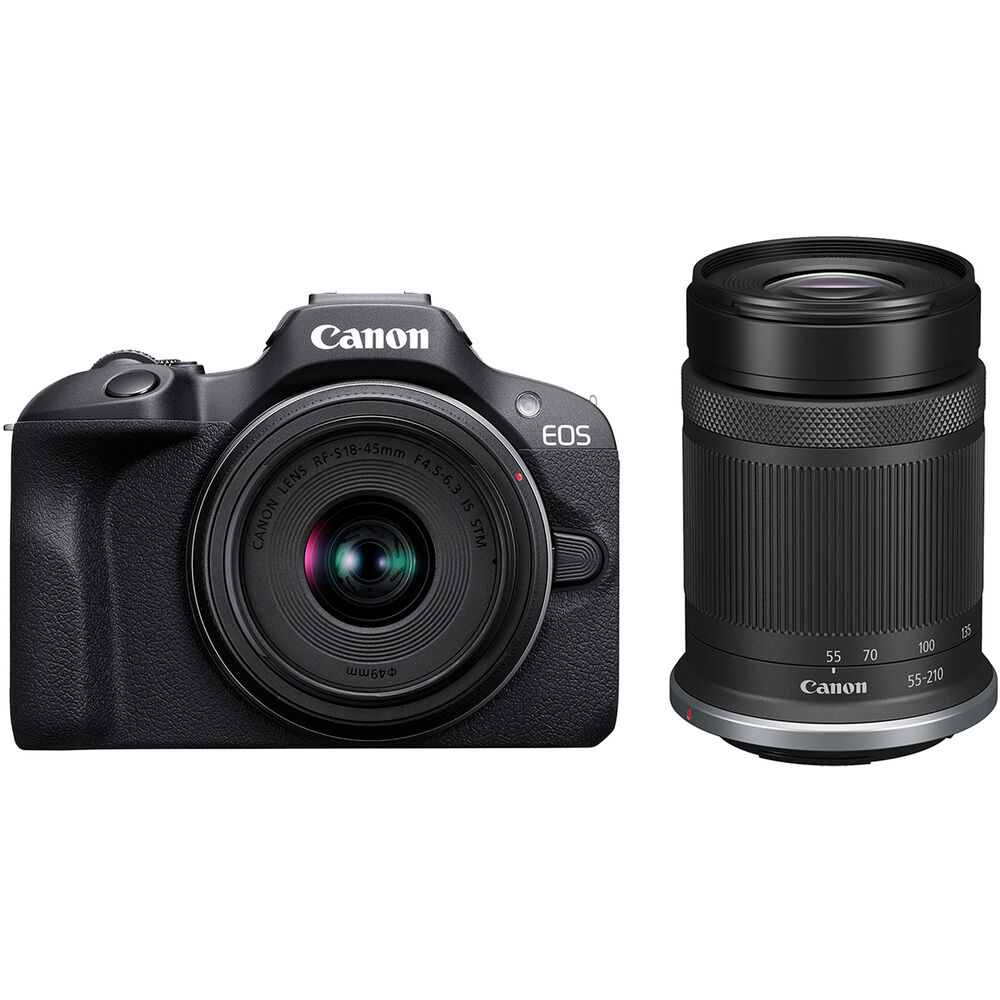 Appareil photo sans miroir Canon EOS R100 avec kit d'objectifs 18-45 mm et 55-210 mm