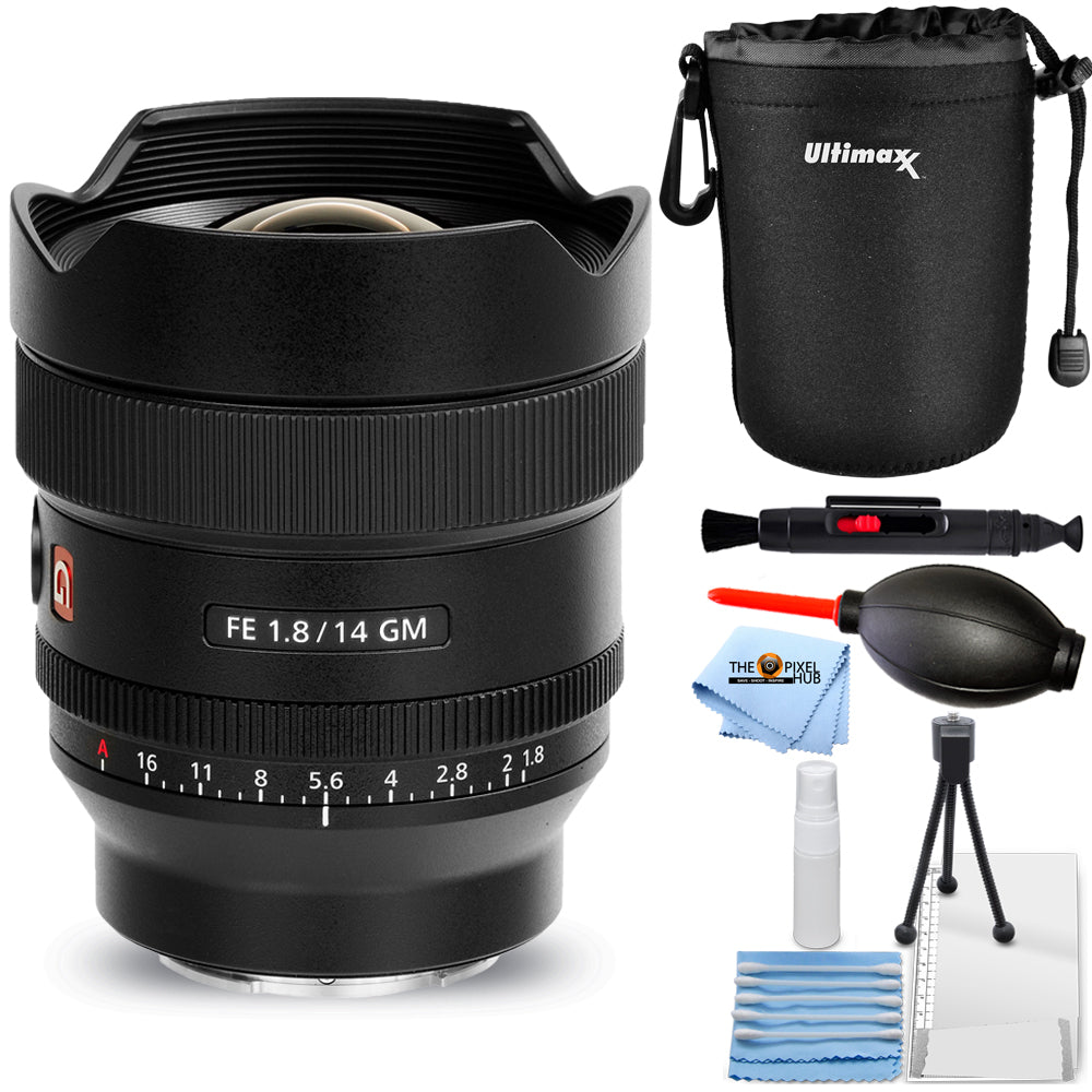 Sony FE 14mm f/1.8 GM Lens SEL14F18GM - Essential Lens Pouch Bundle