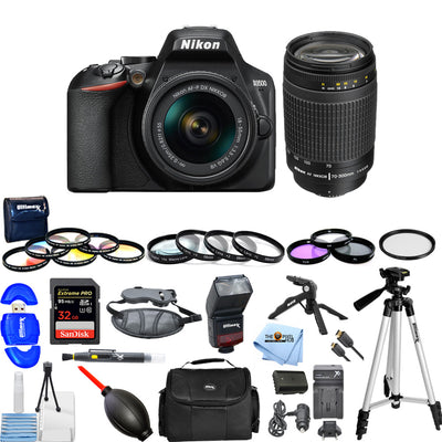 Appareil photo reflex numérique Nikon D3500 - Ensemble 4 OBJECTIFS haut de gamme + 18-55 mm + 70-300 mm + 32 Go