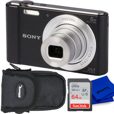 Sony Cyber-shot DSC-W810 Digital Camera (Black) - 64GB Accessory Bundle