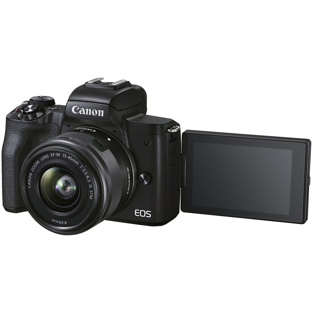 Appareil photo sans miroir Canon EOS M50 Mark II avec objectif 15-45 mm (noir) - Offre groupée 64 Go